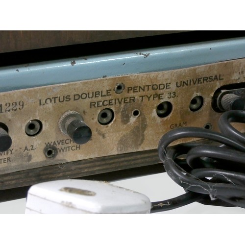 124 - A Lotus Type 33 valve radio, c.1933, 32cm x 28cm x 19cm