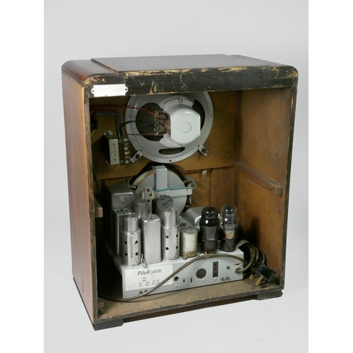 127 - A Pilot U535 valve radio, c.1937, 42cm x 50cm x 26cm