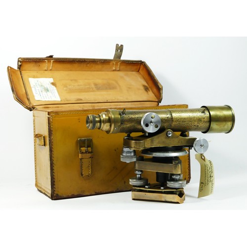 371 - A Hilger & Watts surveyors theodolite, sold by A. Clarkson & Co, London, in a leather carry case