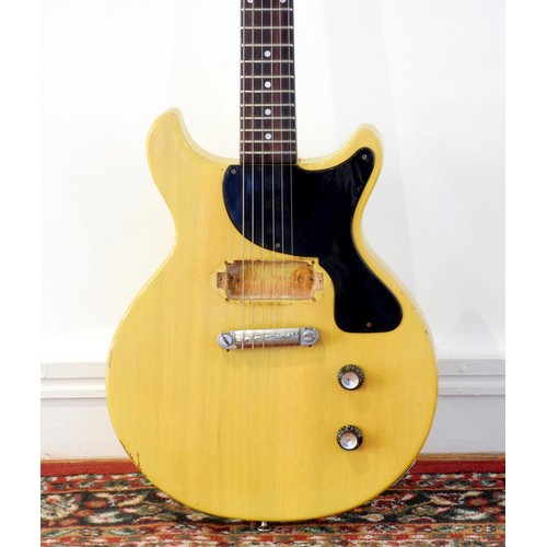 165 - An Arbiter electric guitar, Les Paul copy (no pick up), mustard coloured body with black pick guard,... 