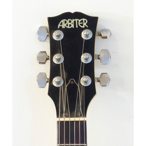 165 - An Arbiter electric guitar, Les Paul copy (no pick up), mustard coloured body with black pick guard,... 