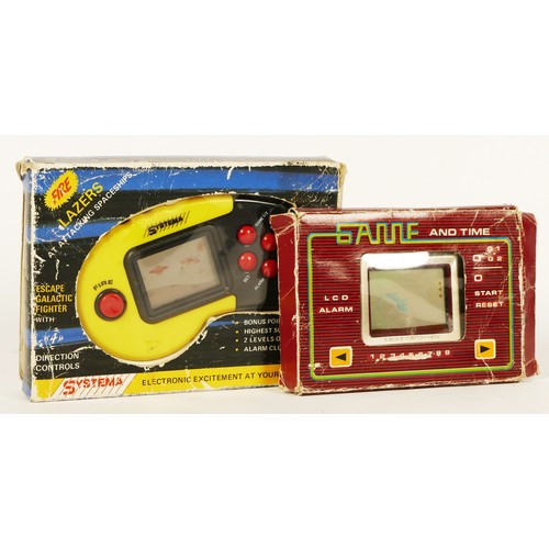 116 - A Systema Shoot'Em-Up Space Adventure handheld game, in original packaging, together with a Game And... 