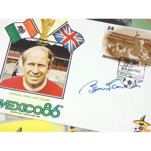 291 - Bobby Charlton signature, 30th June 1986 Tuvalu, World Cup 1930 -1986 FDC, first day of issue stamp,... 