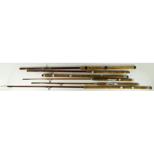 297 - A James & Son MkIV Avon G Compound taper two piece rod, a Milwards Featherflex three piece rod and f... 