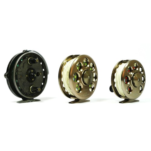 301 - A Bidcraft XT LA56 fly reel, pouch a Bidcraft XT LA78 fly reel, pouch and a vintage Allcocks Match S... 