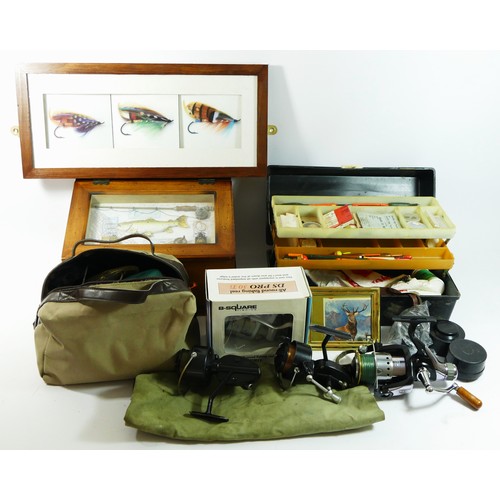 304 - A Cortland CX 30 spinning reel, two Mitchell 300 reels and other coarse fishing equipment including ... 