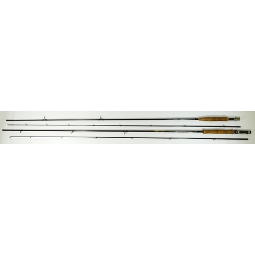 305 - A Nymph 9*5 2.7m #5 two piece fly rod, tube, a Daiwa Osprey 9'6 #6/8 two piece fly rod, tube, a Shak... 