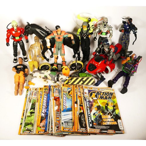 312 - Twenty Action Man comics, together with nine Action Man figures from the 2000s, including off road s... 