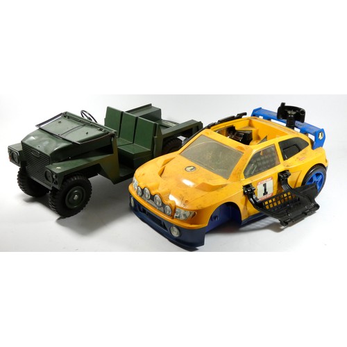 313 - Six Action Man vehicles, to include a tank, military jeep, military flatbed truck, sports car and ot... 