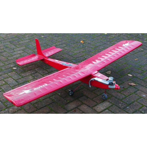 315 - A remote control model plane, MDS engine with Futbuba FP-S14b servos, red livery with Falcon and Pum... 