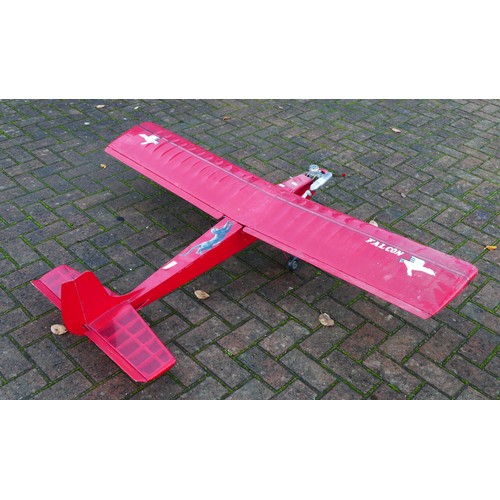 315 - A remote control model plane, MDS engine with Futbuba FP-S14b servos, red livery with Falcon and Pum... 