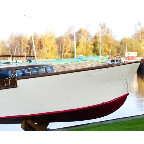 323 - A remote controlled cruiser boat, complete with propellers and servos, white and red livery, Merlin ... 