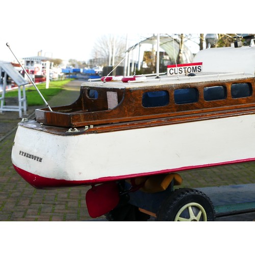 323 - A remote controlled cruiser boat, complete with propellers and servos, white and red livery, Merlin ... 