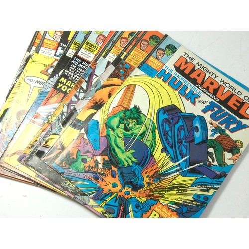 335 - A collection of Marvel Hulk comics, to include The Mighty World Of Marvel Starring The Incredible Hu... 