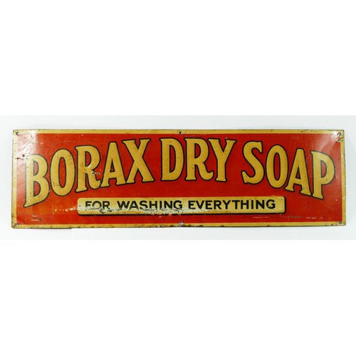 341 - A Borax Dry Soap tin single sided advertising sign, 18 x 61cm