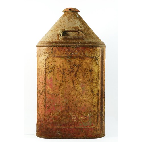 345 - Miller Oils Brighouse, a 5 gallon pyramid oil can with cap, c.1940-1950.