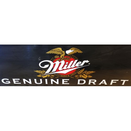 348 - A Pool table light/shade, advertising 'Miller Genuine Draft' beer, incorporating light fittings and ... 