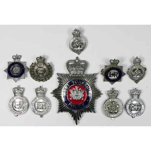 389 - Ten various Police cap badges, including West Yorkshire and Leeds City