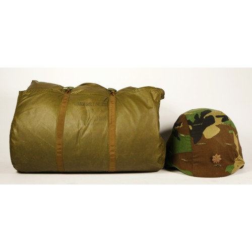 393 - A British Army sleeping bag, manufactured by Chelsea Quilt Co Ltd, serial number J1/8405-99-120-8198... 