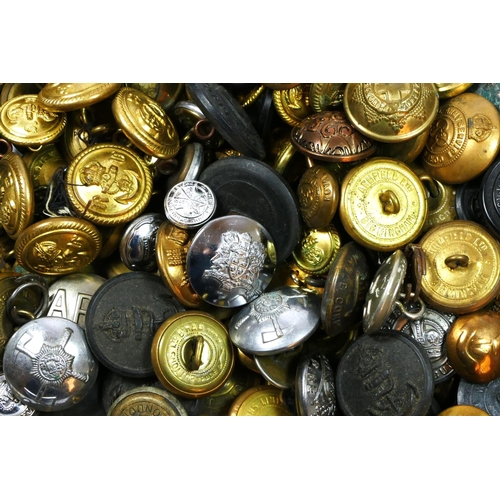 419 - A large collection of vintage uniform buttons, RAF, military, fire and police