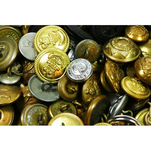 421 - A large collection of vintage uniform buttons, RAF, military, fire and police