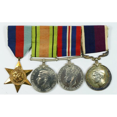 436 - A WWII RAF Officers mounted group of four, including Long Service awarded to Acting Squadron Leader ... 