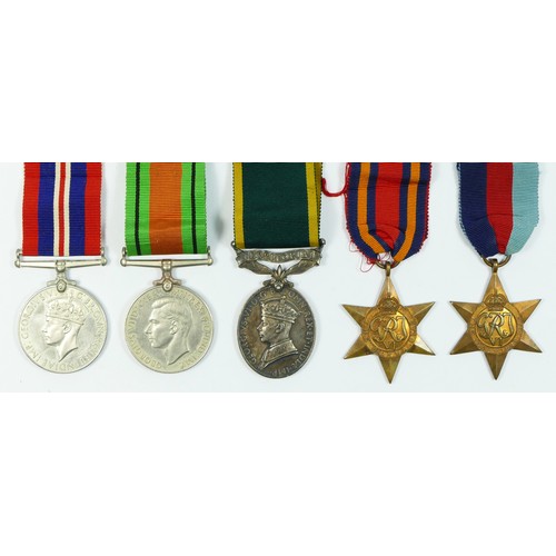 438 - WWII group of five, including Territorial awarded to 2085749 W.O. CL.2. W.G. Vickers R.A. and Burma ... 