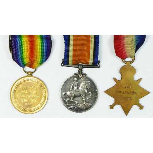 442 - WWI Trio, 1914-15 Star, Victory and War, awarded to 4123 Pte. J. Melrose, Royal Scots