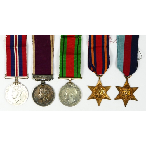 448 - George VI/WWII Long Service medal group, 1069564 Sjt. M. Solomons R.A., together with Burma Star, 19... 