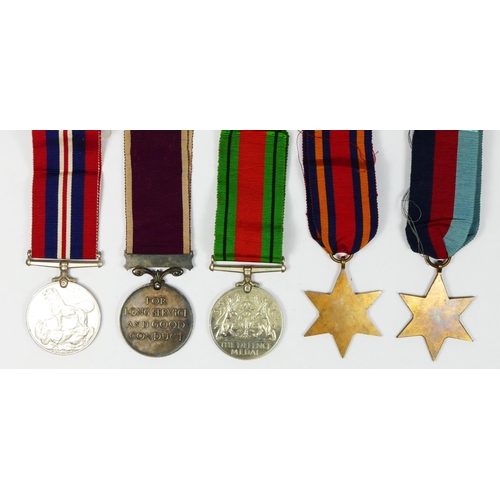 448 - George VI/WWII Long Service medal group, 1069564 Sjt. M. Solomons R.A., together with Burma Star, 19... 