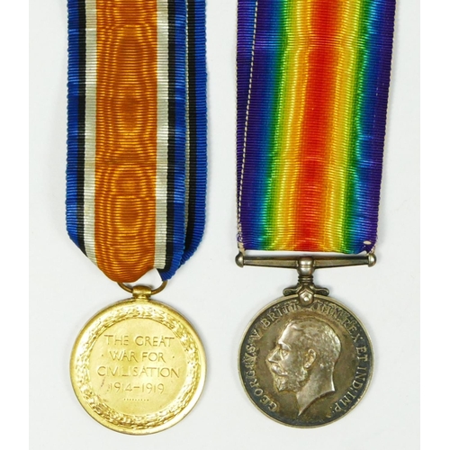 450 - WWI pair Victory and War, awarded to GS 5244 Pte. W.T. Hodge, 6th Dragon Guards