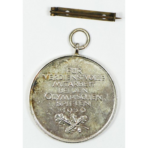 455 - 1936 Berlin Olympic Games Commemorative Merit medal, obverse with Olympic rings, spread eagle and 19... 