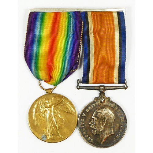 461 - WWI pair, Victory and War, awarded to 2689 Pte. G.H. Blackmore, Devon Regiment