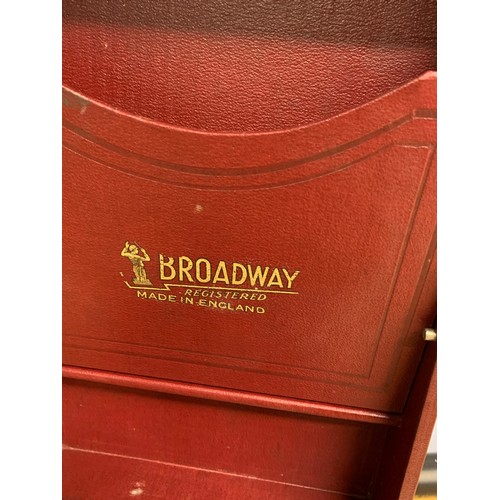 235 - A Broadway portable gramophone, red carry case