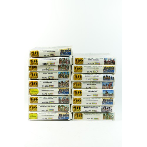 475 - Seventeen model kits, by Revell, infantry, 1:72 scale, to include Prussian Hussars (2575), British I... 