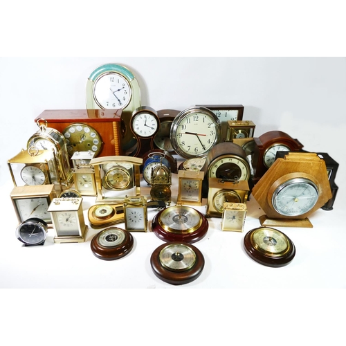 A collection of mantel clocks, makers to include Elliott, Smiths