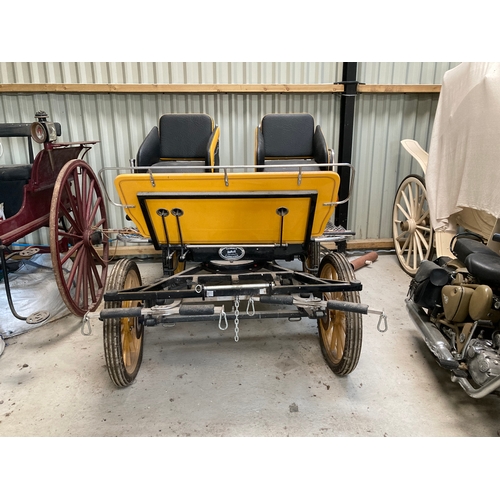 4 - Cumbria Carriages Driving School six person Cart, offered in yellow with 27 inches wheels, front and... 