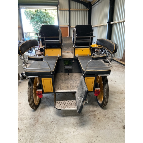 4 - Cumbria Carriages Driving School six person Cart, offered in yellow with 27 inches wheels, front and... 