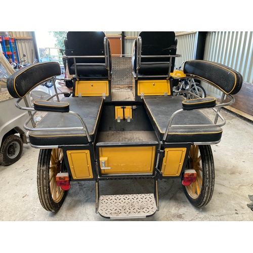 4 - Cumbria Carriages Driving School six person Cart, offered in yellow with 27 inches wheels, front and... 