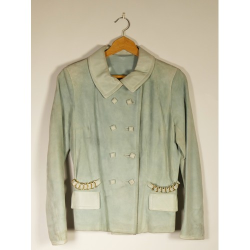 103 - A selection of jackets to inlcude a sage green, suede jacket, size 40