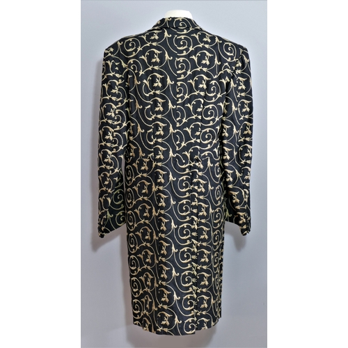 116 - A gold lined brocade 'Favourbrook Germyn Street London' men's embroidered evening coat with two inte... 