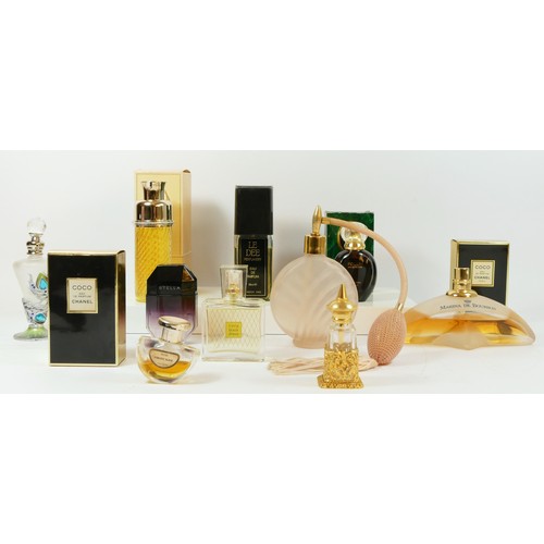 123 - A collection of perfumes to include 3 boxed, 4 unboxed, 2 empty perfume boxes and 3 empty bottles. N... 