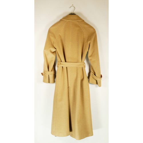 129 - Windsmoor Feminella design, cashmere and lambswool belted camel wool trench coat with belted cuffs, ... 