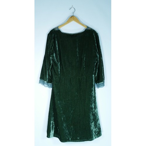 122 - A selection of clothing to include a 'Together' green crushed velvet dress v-neck lace detail with s... 