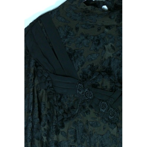 122 - A selection of clothing to include a 'Together' green crushed velvet dress v-neck lace detail with s... 