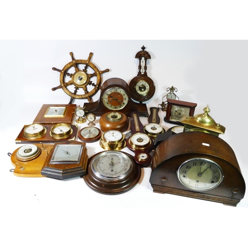 Three boxes of mid 20th century and later mantel clocks, together with ...