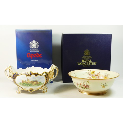 79 - A Royal Worcester flight bowl Ltd edition 129/250, 26cm diameter (boxed) together with a blush ivory... 