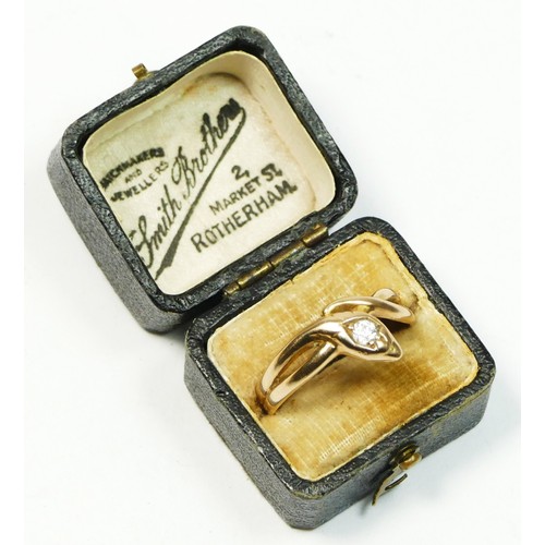 100 - A Victorian 18ct gold and old cut brilliant diamond set snake ring, c.1890/1900, partial hallmarks, ... 