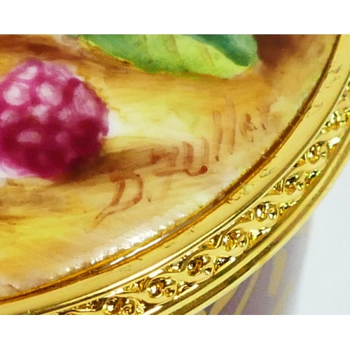 164 - Two Royal Worcester circular trinket pots from the Connoisseur Collection, to include Painted Fruits... 