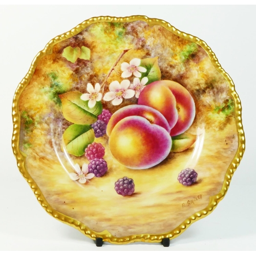 178 - A Royal Worcester plate, Hand Painted Fruit Study, stamped EL.H, artist signed by P.Stanley, 20cm, i... 